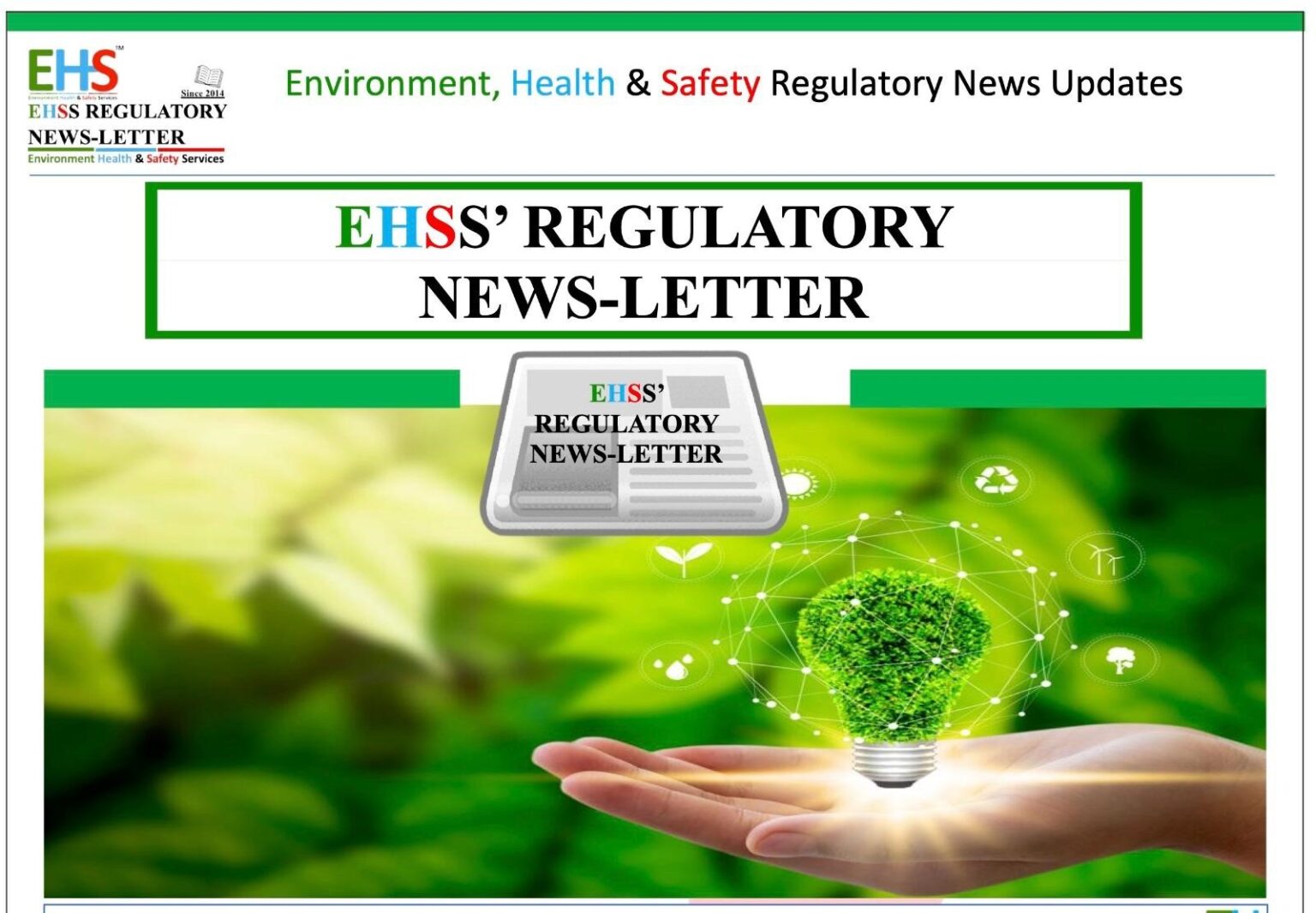 EHSS Regulatory Newsletter Cover Image